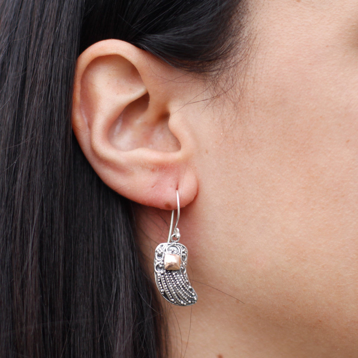 Silver & Gold Earring - Angel Wings - SHAMTAM.COM