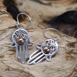 Silver & Gold Earring - Hamsa - SHAMTAM.COM