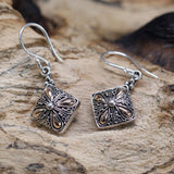 Silver & Gold Earring - Square Drop - SHAMTAM.COM