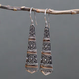 Silver & Gold Earring - Tribal Drops - SHAMTAM.COM