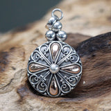 Silver & Gold Pendant - Classic Round - SHAMTAM.COM