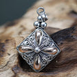 Silver & Gold Pendant - Square Drop - SHAMTAM.COM