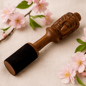 Singing Bowl Mallet 14 cm Wooden Buddha Carving - SHAMTAM.COM