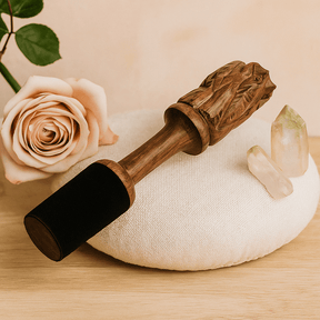 Singing Bowl Mallet, 14cm Wooden Elephant Carving - SHAMTAM.COM