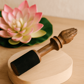 Singing Bowl Mallet, Wooden Stick 14cm Namaste Carving - SHAMTAM.COM