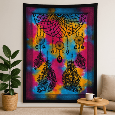 Single Cotton Bedspread Dreamcatcher Wall Hanging - SHAMTAM.COM