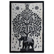 Single Cotton Bedspread + Wall Hanging - Mono - Elephant Tree - SHAMTAM.COM