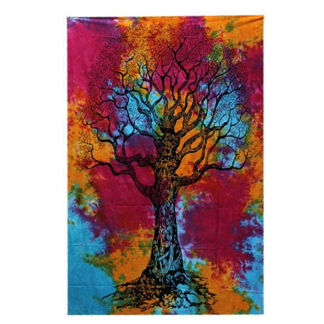 Single Cotton Bedspread + Wall Hanging - Winter Tree - SHAMTAM.COM