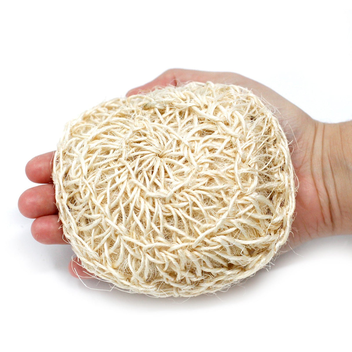 Sisal Sponge and Scrub - Soft Round Exfoliating Cushion - SHAMTAM.COM