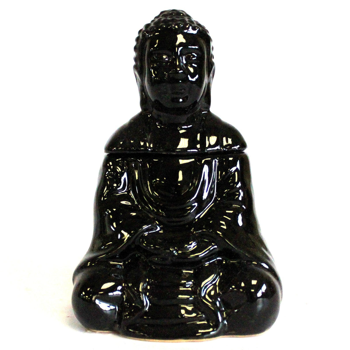 Sitting Buddha Oil Burner - Black - SHAMTAM.COM