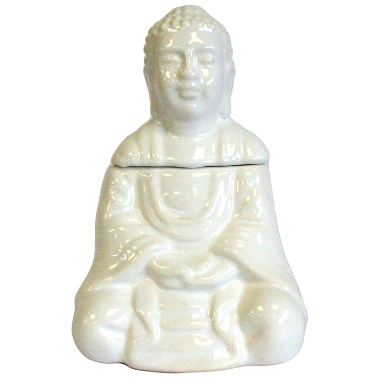 Sitting Buddha Oil Burner - White - SHAMTAM.COM