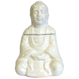 Sitting Buddha Oil Burner - White - SHAMTAM.COM