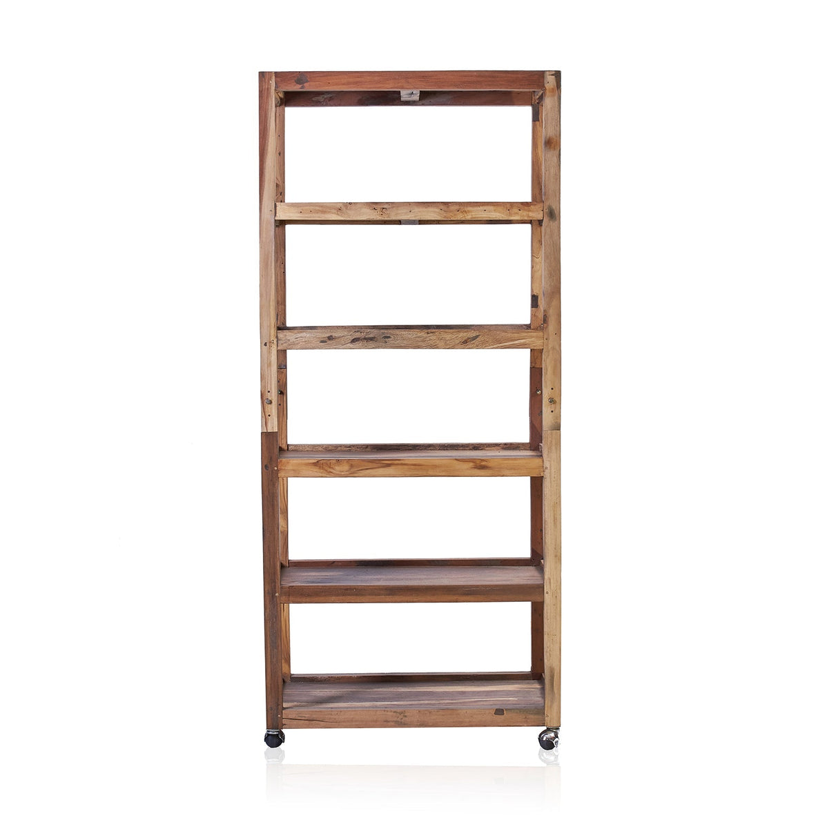 Six Shelf Display with Casters - Recycled Wood - SHAMTAM.COM
