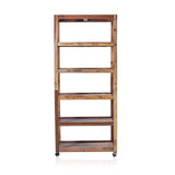 Six Shelf Display with Casters - Recycled Wood - SHAMTAM.COM