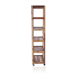 Six Shelf Display with Casters - Recycled Wood - SHAMTAM.COM