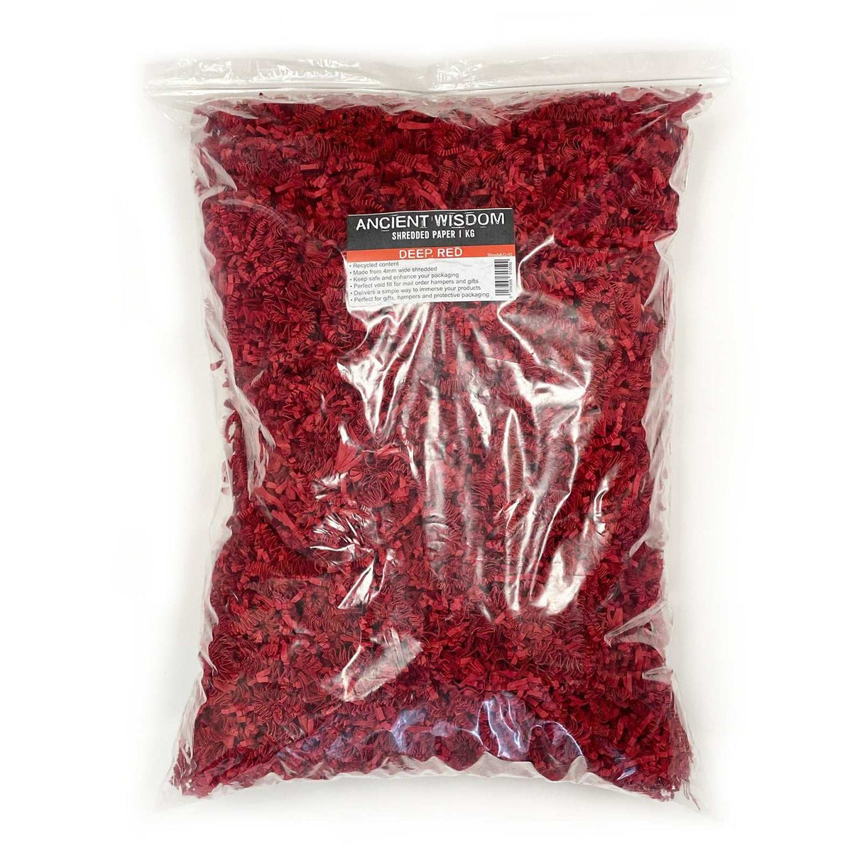 Red Shredded Paper - SizzlePak Deep Red (1KG) for Gift Wrapping - SHAMTAM.COM