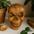 Skull Wooden Puzzle Box With Hidden Compartment - SHAMTAM.COM