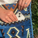 Boho Bag Messenger Sky Blue Kilim - SHAMTAM.COM