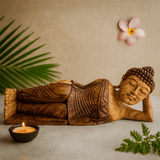 Sleeping Buddha Suar Wood Statue - 50 cm - SHAMTAM.COM