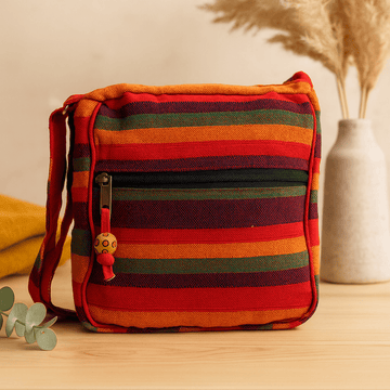 Bolso bandolera con correa ajustable rojos atardecer Nepal