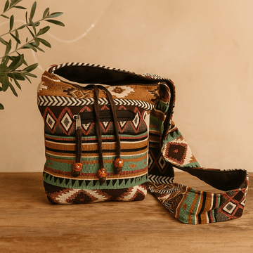 Bolso bandolera jacquard chocolate