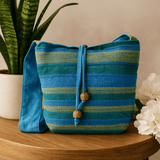 Sling Bag Green and Blue Nepal - SHAMTAM.COM
