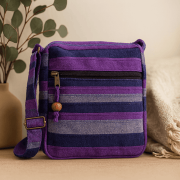 Bolso bandolera grande con correa ajustable, azules mar profundo