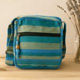 Sling Bag Large Adjustable Strap Green Blue Nepal - SHAMTAM.COM