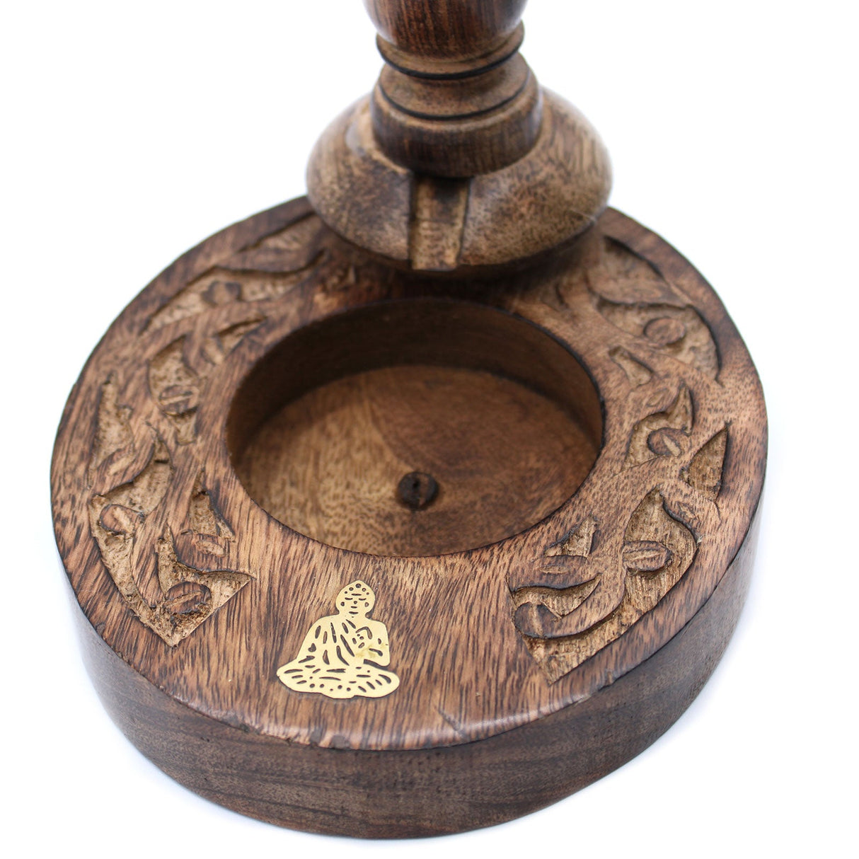 Backflow Burner - Brass Buddha - Mango Wood - SHAMTAM.COM