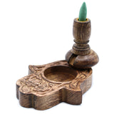 Sm Mango Wood Backflow Burner - Hamsa - SHAMTAM.COM