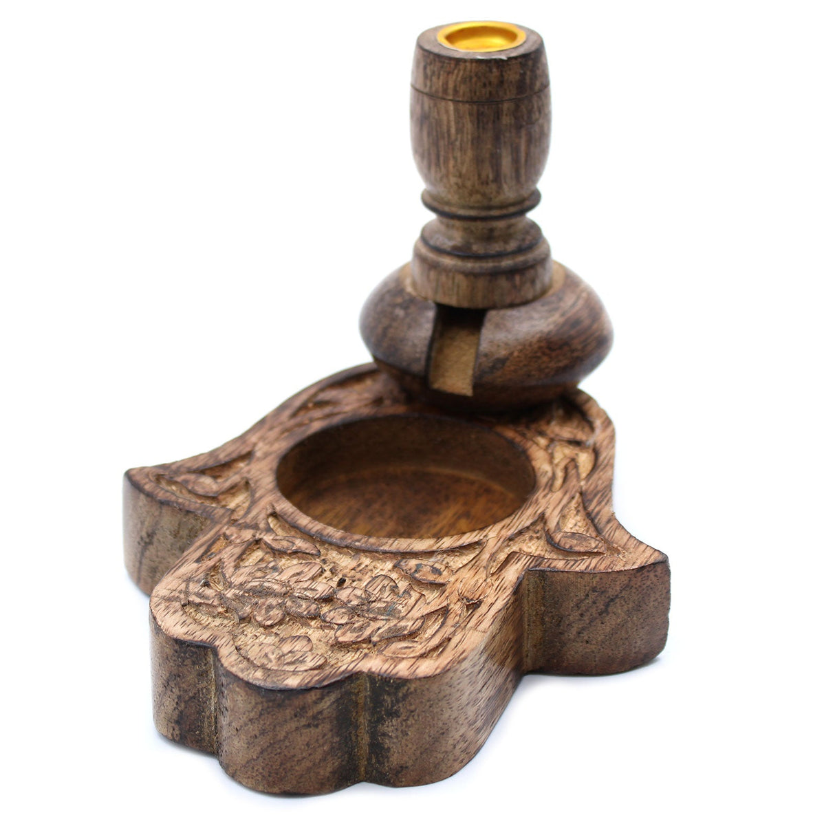 Sm Mango Wood Backflow Burner - Hamsa - SHAMTAM.COM