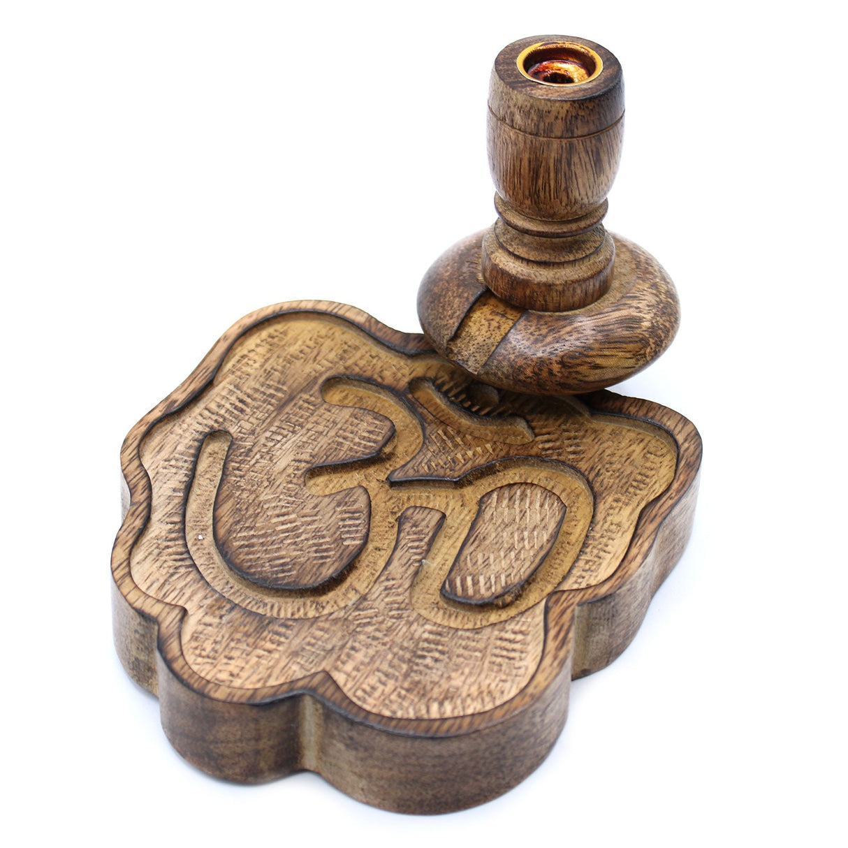 Sm Mango Wood Backflow Burner - Ohm - SHAMTAM.COM