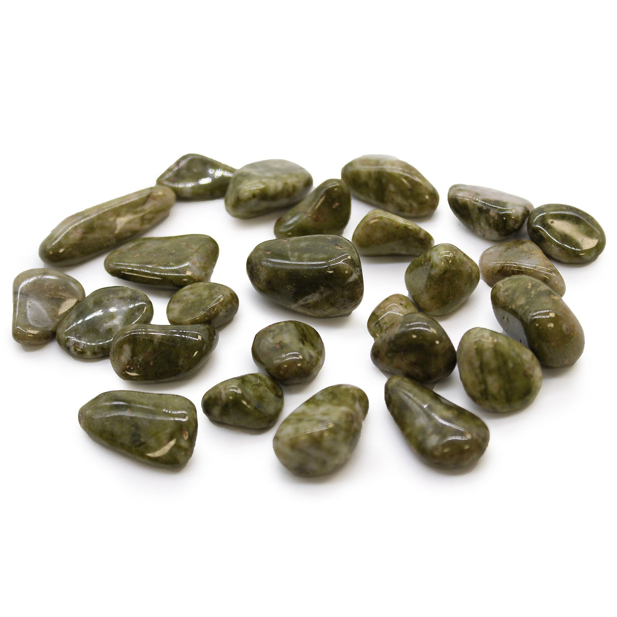 Epidote Snowflake Tumbled Stones African - SHAMTAM.COM