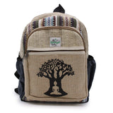 Boho Backpack Hemp - Small with Bohdi Tree - SHAMTAM.COM