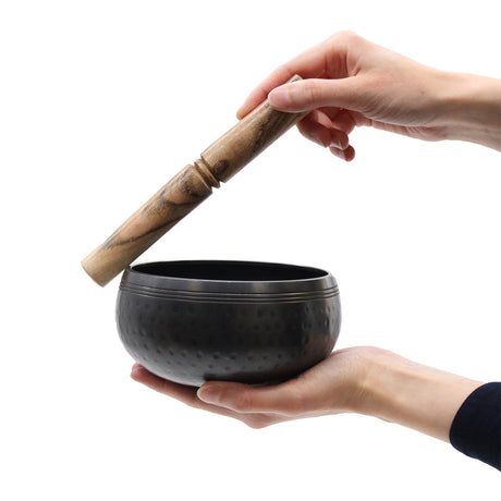 Singing Bowl Black Beaten - 14cm - SHAMTAM.COM