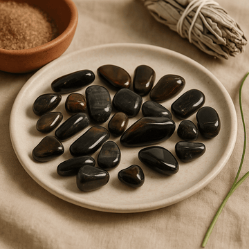 Small Blue Tiger's Eye Tumbled Stones, 24 Pieces