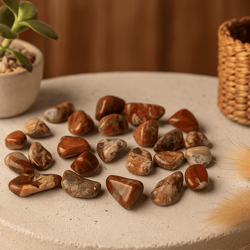 Piccole Pietre Levigate di Diaspro Brecciato Africano – 24 Pezzi