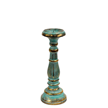 Small Candle Stand - Turquois Gold - SHAMTAM.COM