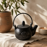 Small Cast Iron Ritual Pot with Pentagon 8 × 8 × 10 cm