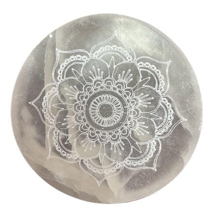 Mandala Charging Plate Selenite 8cm - SHAMTAM.COM