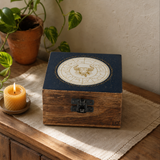 Small Enamelled Box - Taurus — styled in a warm, naturally lit interior