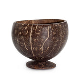 Small Handcrafted Coconut Shell Bowl with Wooden Stand - SHAMTAM.COM