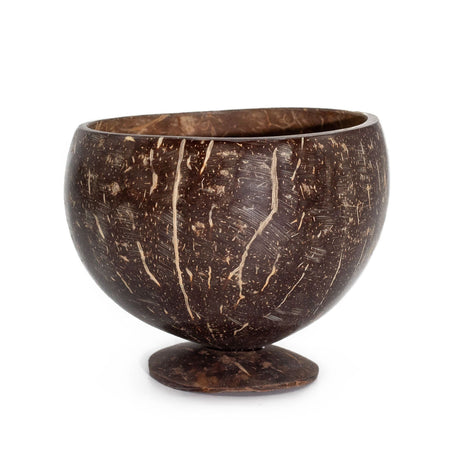 Small Handcrafted Coconut Shell Bowl with Wooden Stand - SHAMTAM.COM