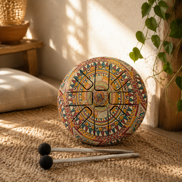 Piccolo Tamburo Hapi Multicolore - 13 × 9 cm