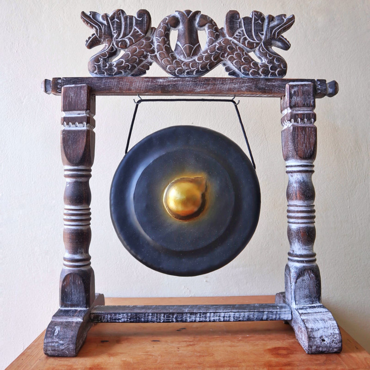 Gong in Stand - 25cm - Black - SHAMTAM.COM