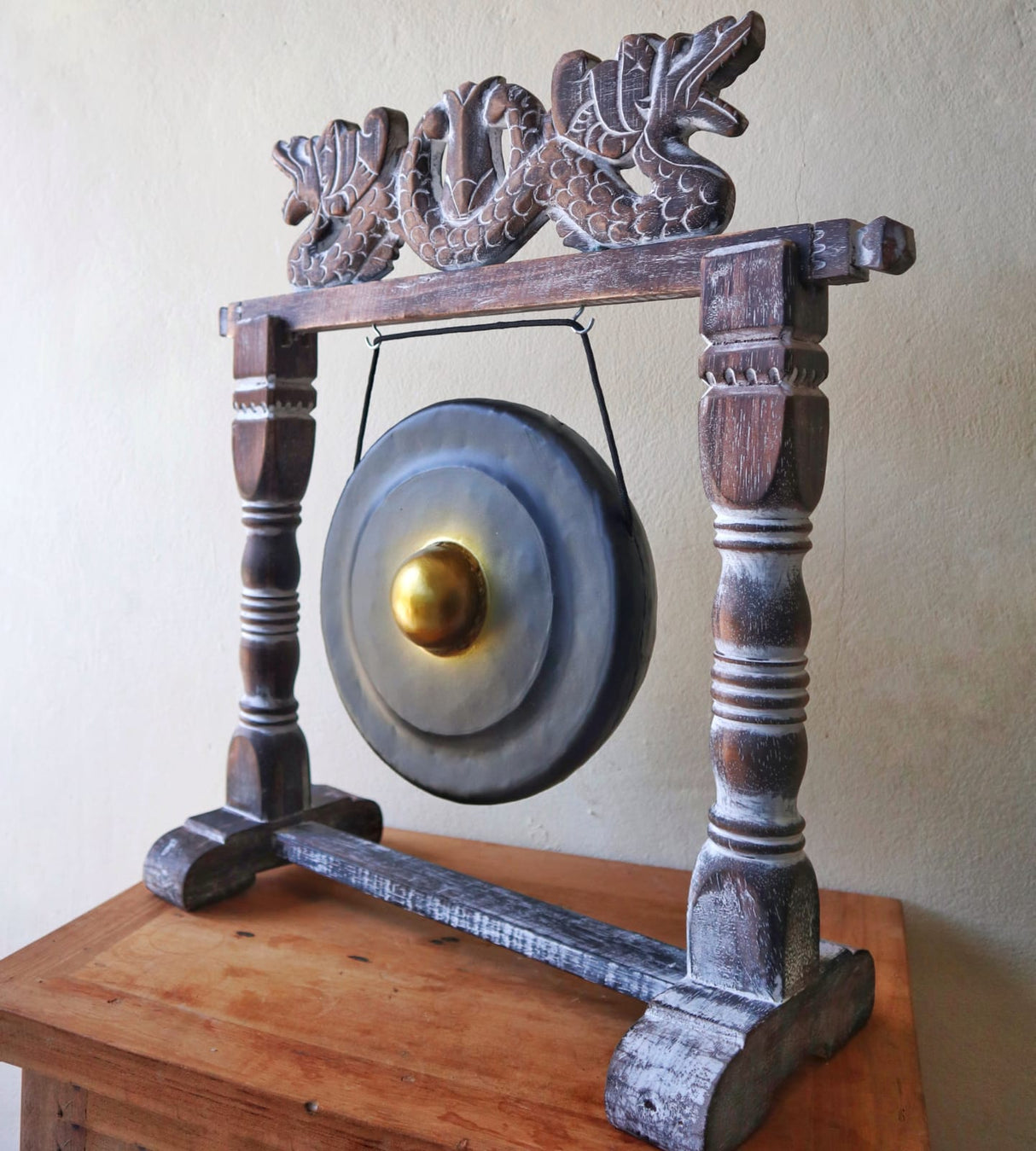 Gong in Stand - 25cm - Black - SHAMTAM.COM