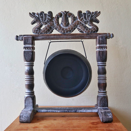 Gong in Stand - 25cm - Black - SHAMTAM.COM