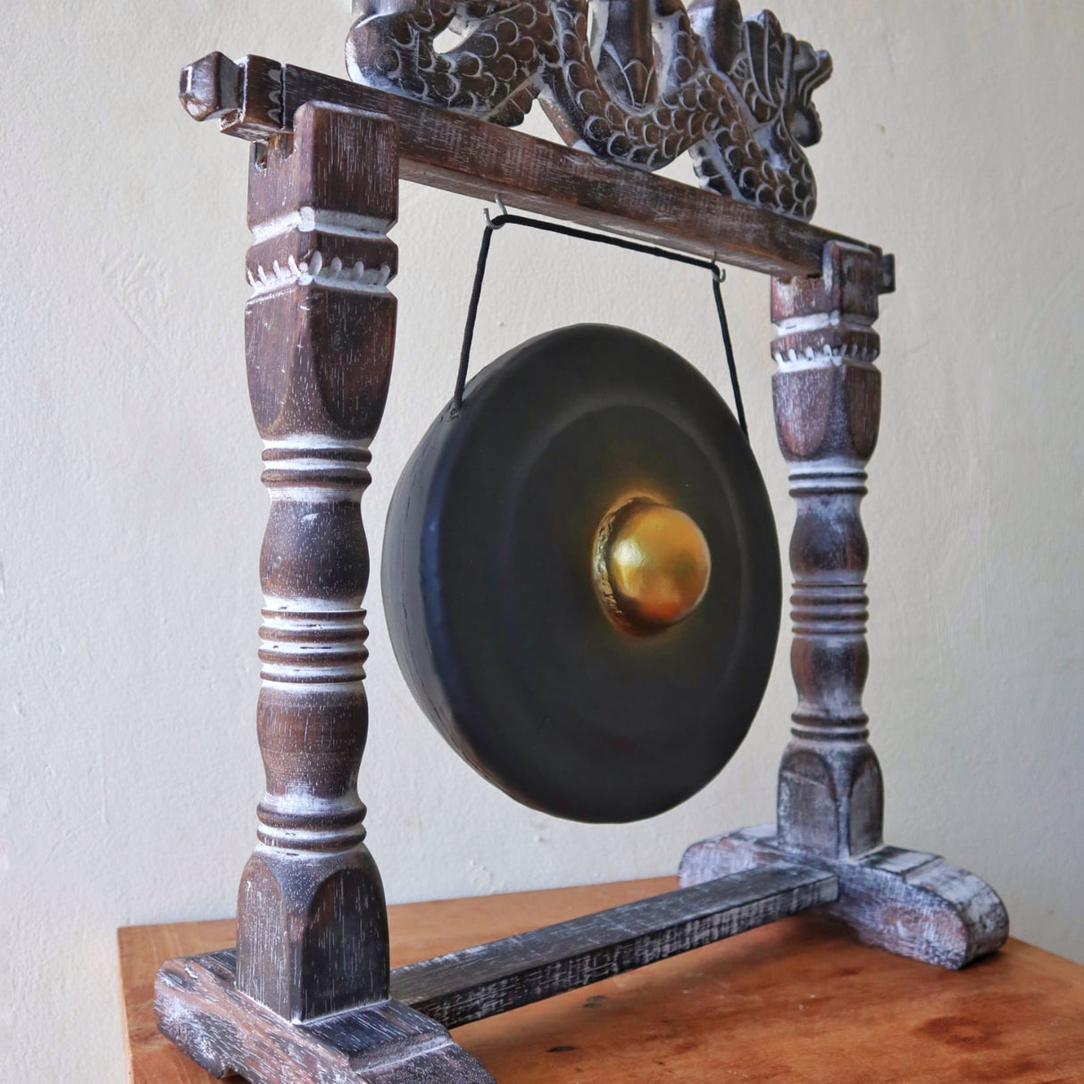 Gong in Stand - 25cm - Black - SHAMTAM.COM