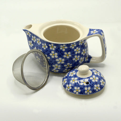 Small Herbal Teapot - Blue Daisey - SHAMTAM.COM