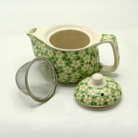 Small Herbal Teapot - Green Daisey - SHAMTAM.COM